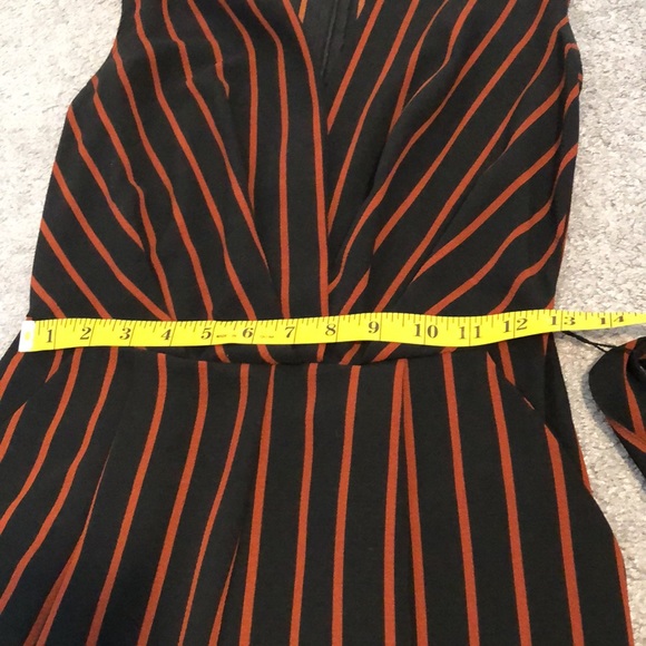 Black and Rust Pinstripe Jumpsuit - Picture 4 of 7